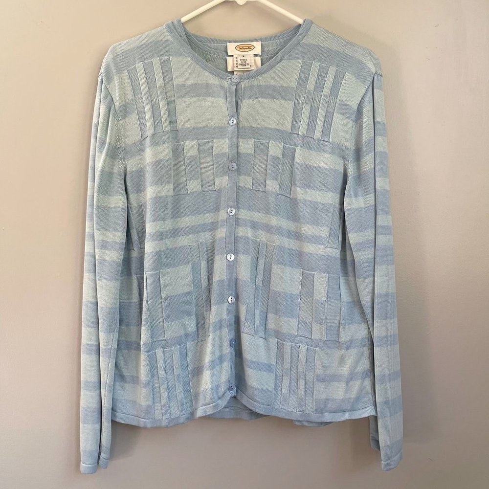 Vintage Talbots cardigan + top set in baby blue